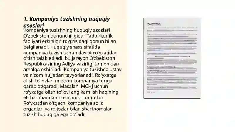 Kompaniya tuzishning huquqiy asoslari 3