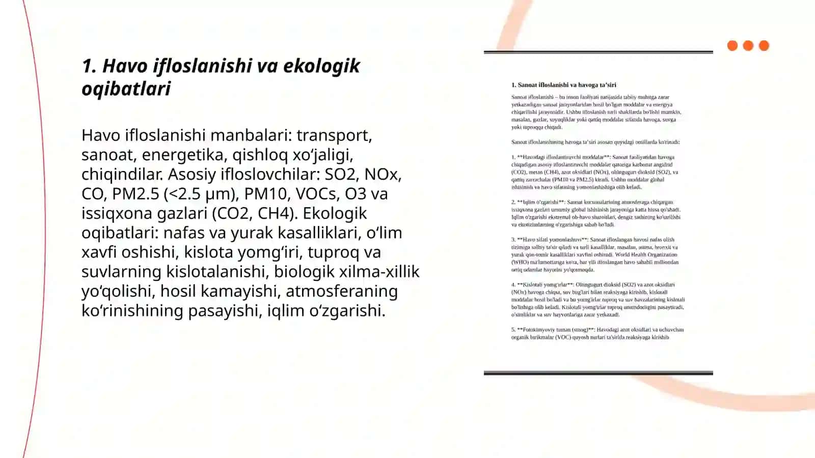 Havo ifloslanishi va ekologik oqibatlari 3