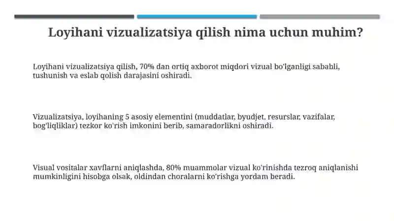 Loyihani vizualizatsiya qilish 3