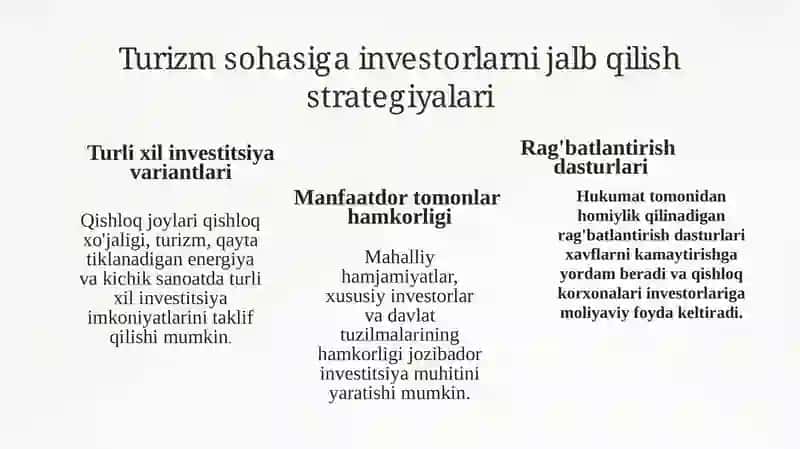 Turizmda Tadbirkorlikning Investitsiyalardagi Roli 3