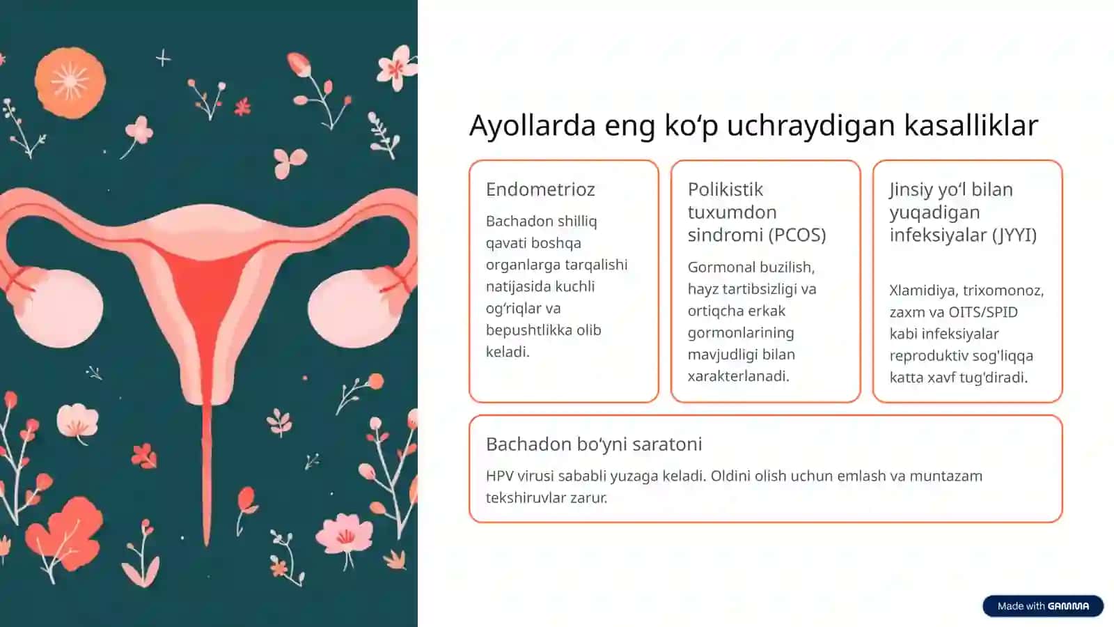 Ayollar va Erkaklar Reproduktiv A’zolari Kasalliklari 3