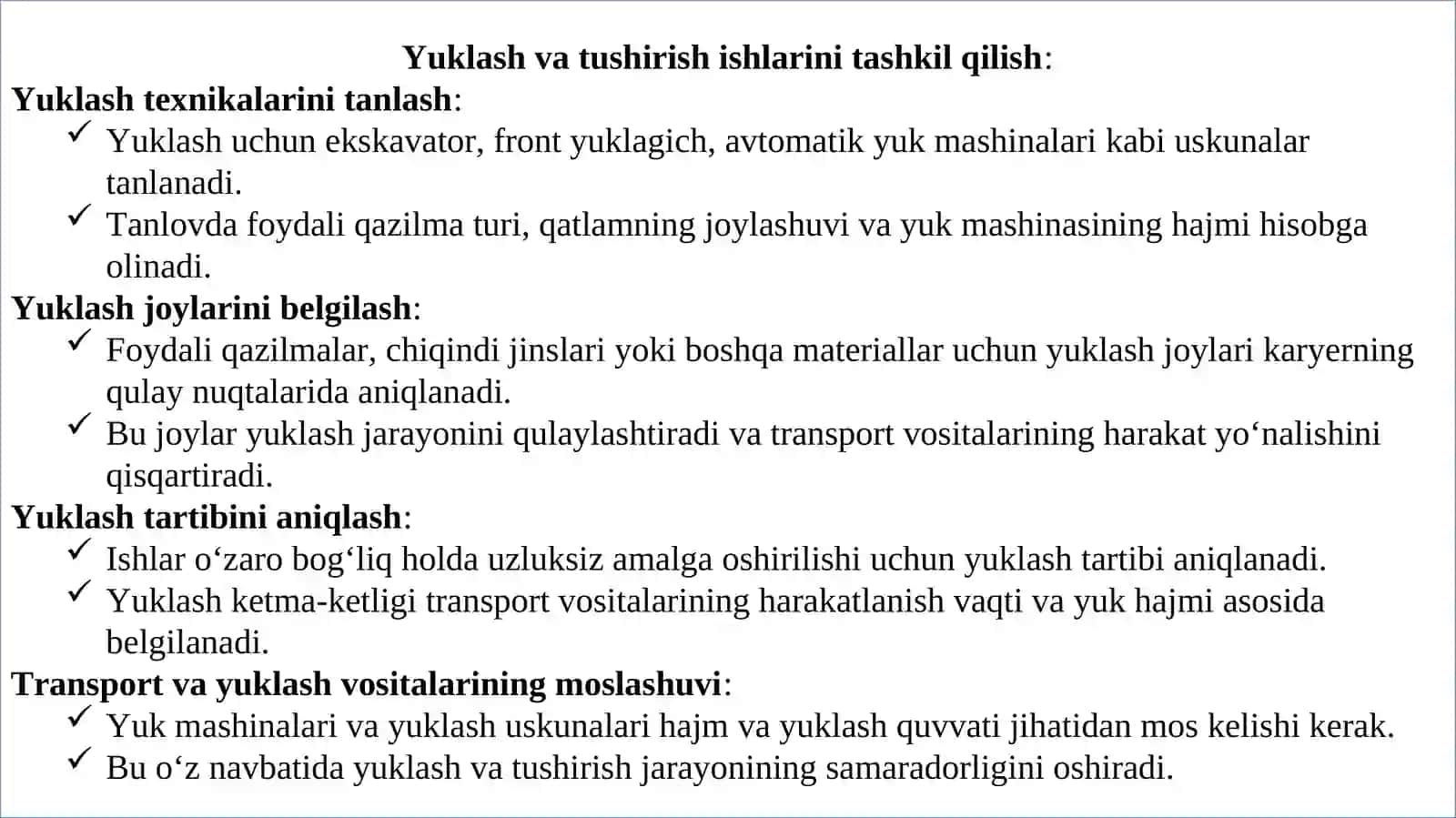 Karyer avtomobil transporti ishini tashkil qilish va boshqarish 3