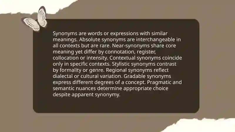 Synonyms, Antonyms and Hominyms 3