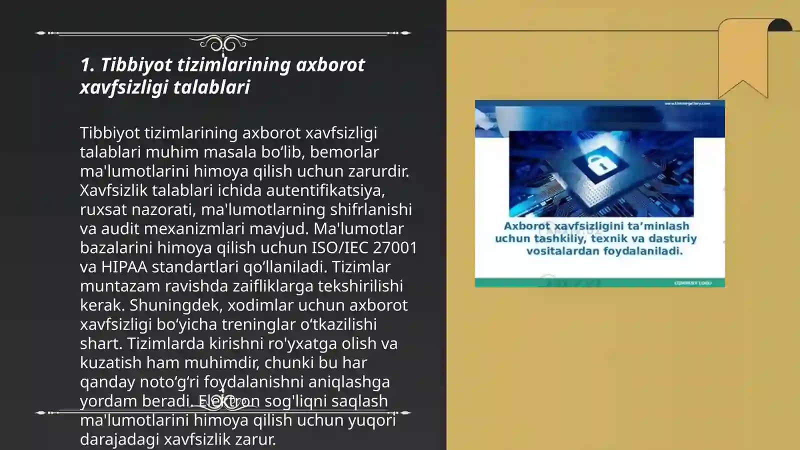 Tibbiyot tizmlarining axborot xavfsizligini ta'minlash asoslari 3