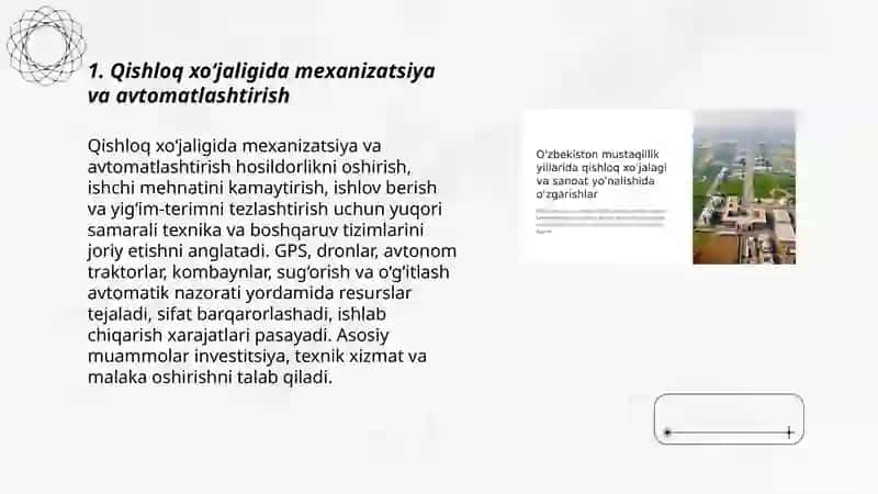 Qishloq xo‘jaligi va sanoat sohasidagi o‘zgarishlar 3