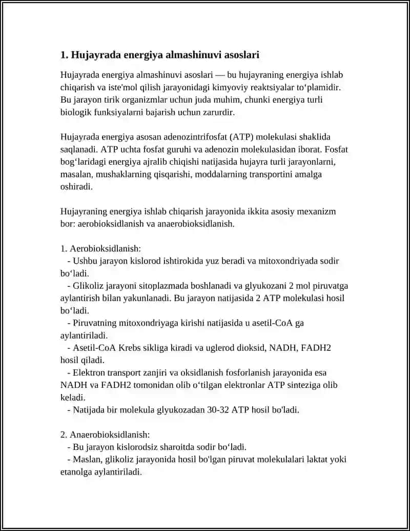 Hujayrada energiya almashinuvi asoslari 3