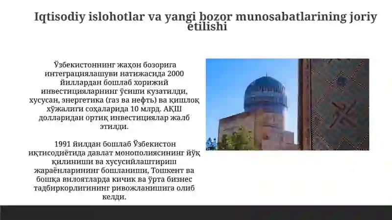 Mustaqil O'zbekiston Respublikasi tashkil tolishining tatixiy ahamiyati 3