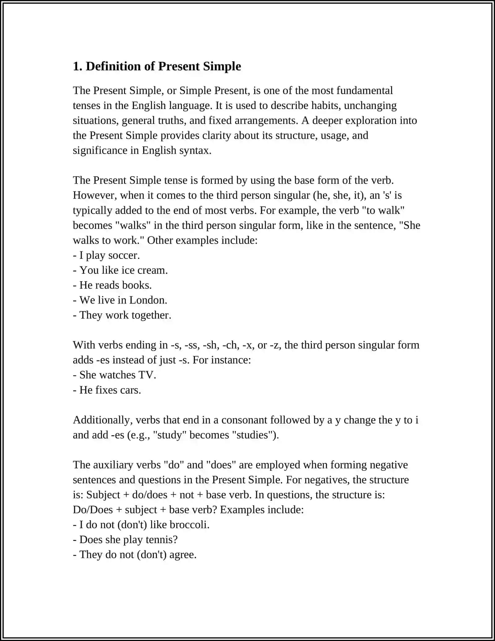 PRESENT SIMPLE 3