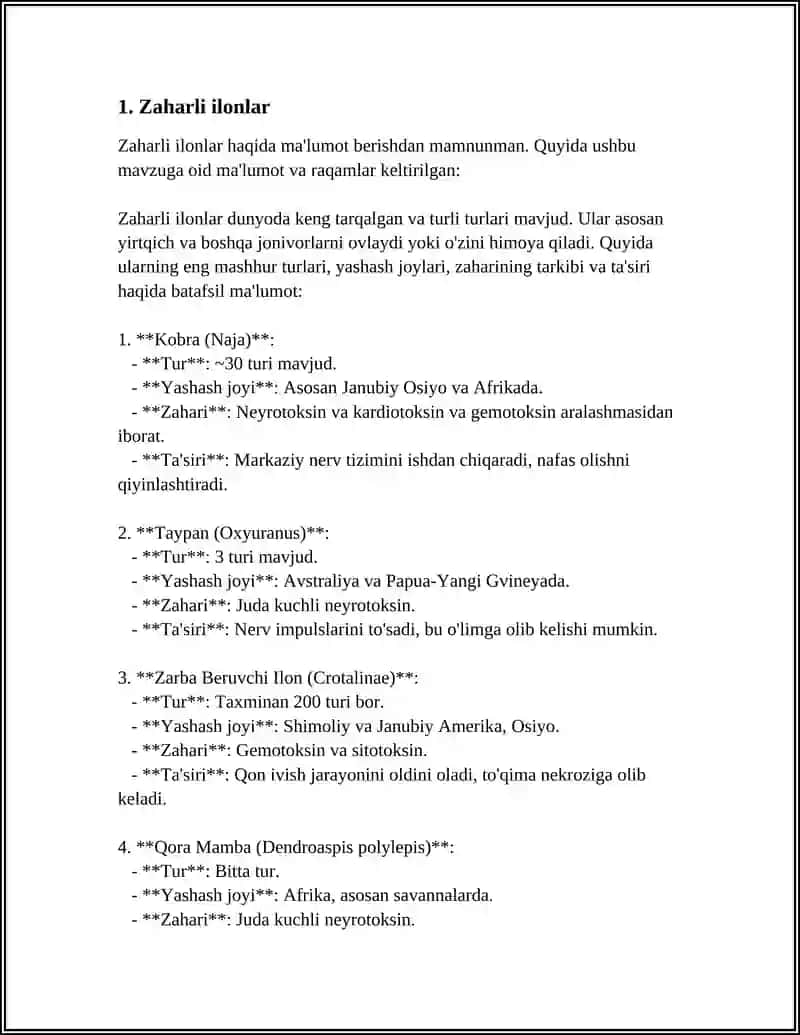 Zaharli hayvonlar 3