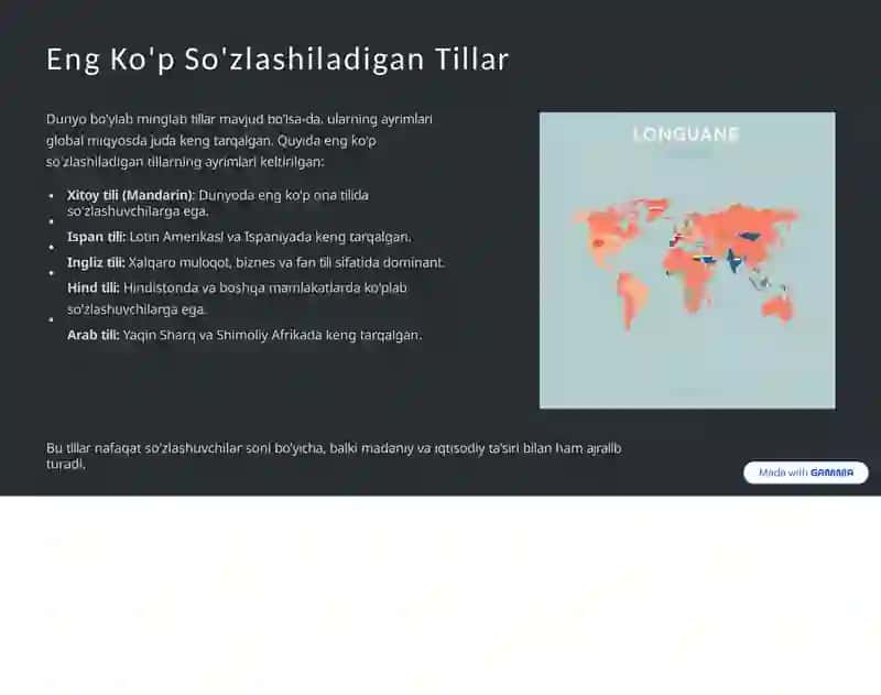 Dunyo Tillari: Qiziqarli Ma'lumotlar va Sir-sinoatlar 3