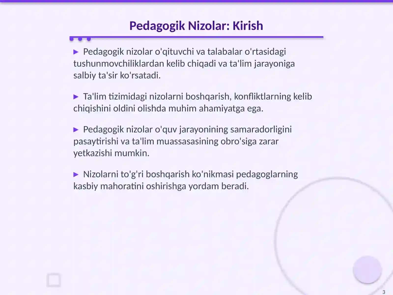 Pedagogik Mahorat: Nizolar va Ularni Bartaraf Etish 3