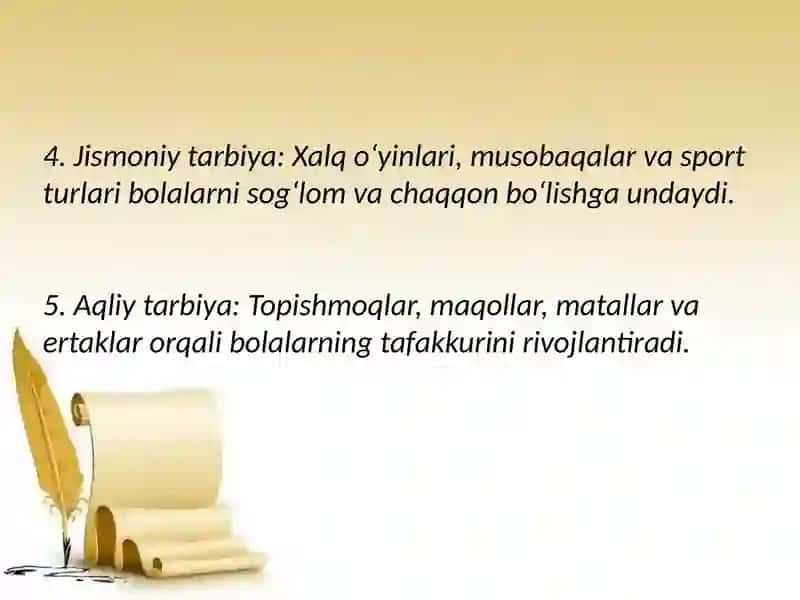 Inson kamolotida xalq pedagogikasining tutgan oʻrni 3