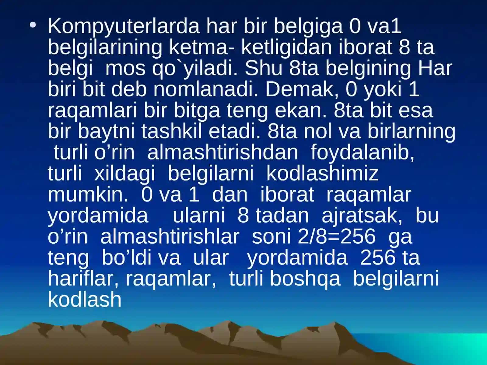 Axborotlarning kompyuterda tasvirlanishi 3