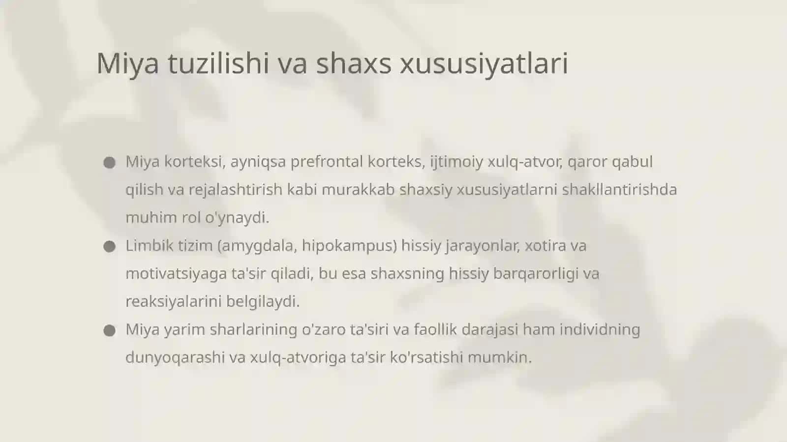 Shaxsning fiziologik asoslari: Nima uchun muhim? 3