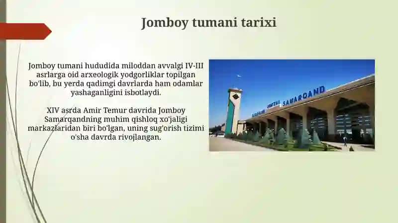 Samarqand viloyati Jomboy tumani haqida 3
