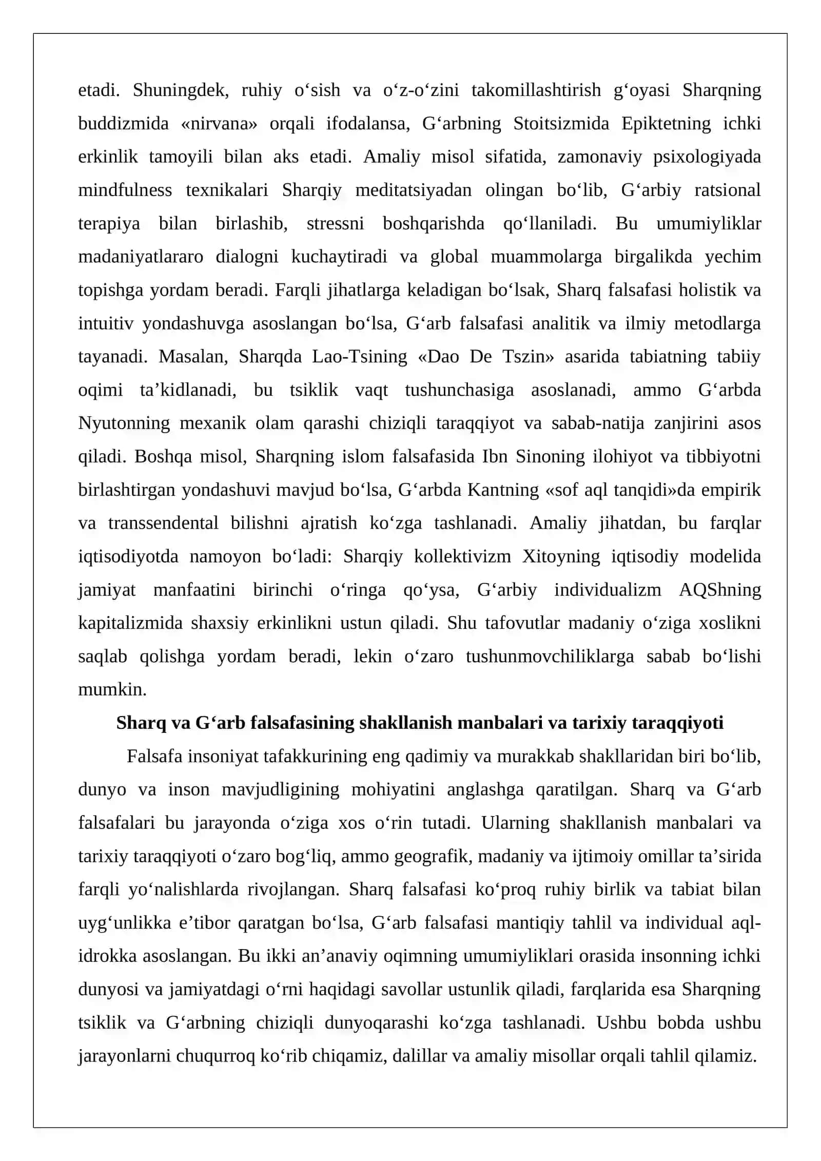 Sharq va G‘arb falsafasining umumiylik va farqli jihatlari 3