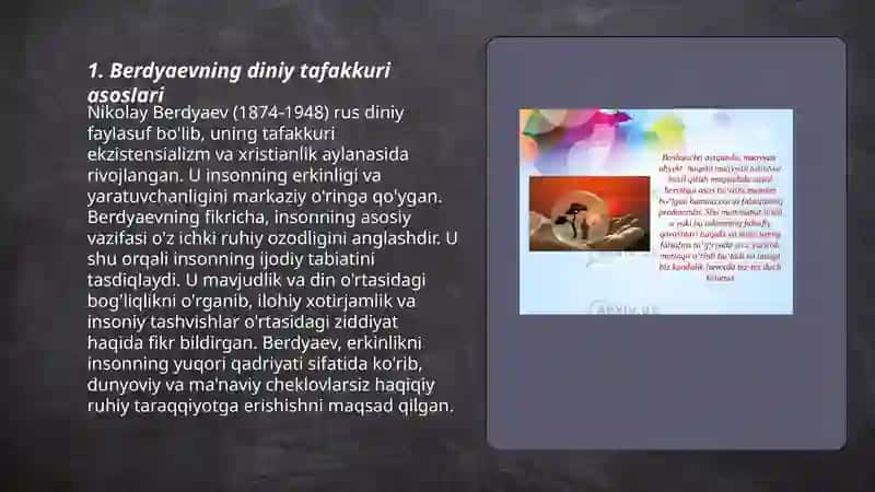 Din va hurfikrlilik (Berdyaevning diniy hurfikrlilik haqidagi gʻoyalarini Gʻazzoliy gʻoyalari qiyoslash) 3