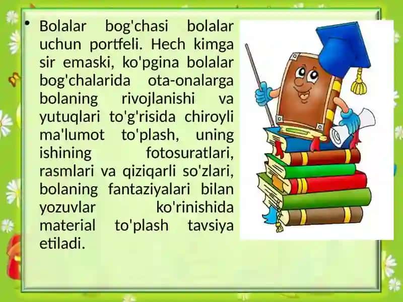 Bolalar bog’chasi bolalar uchun portfeli 3