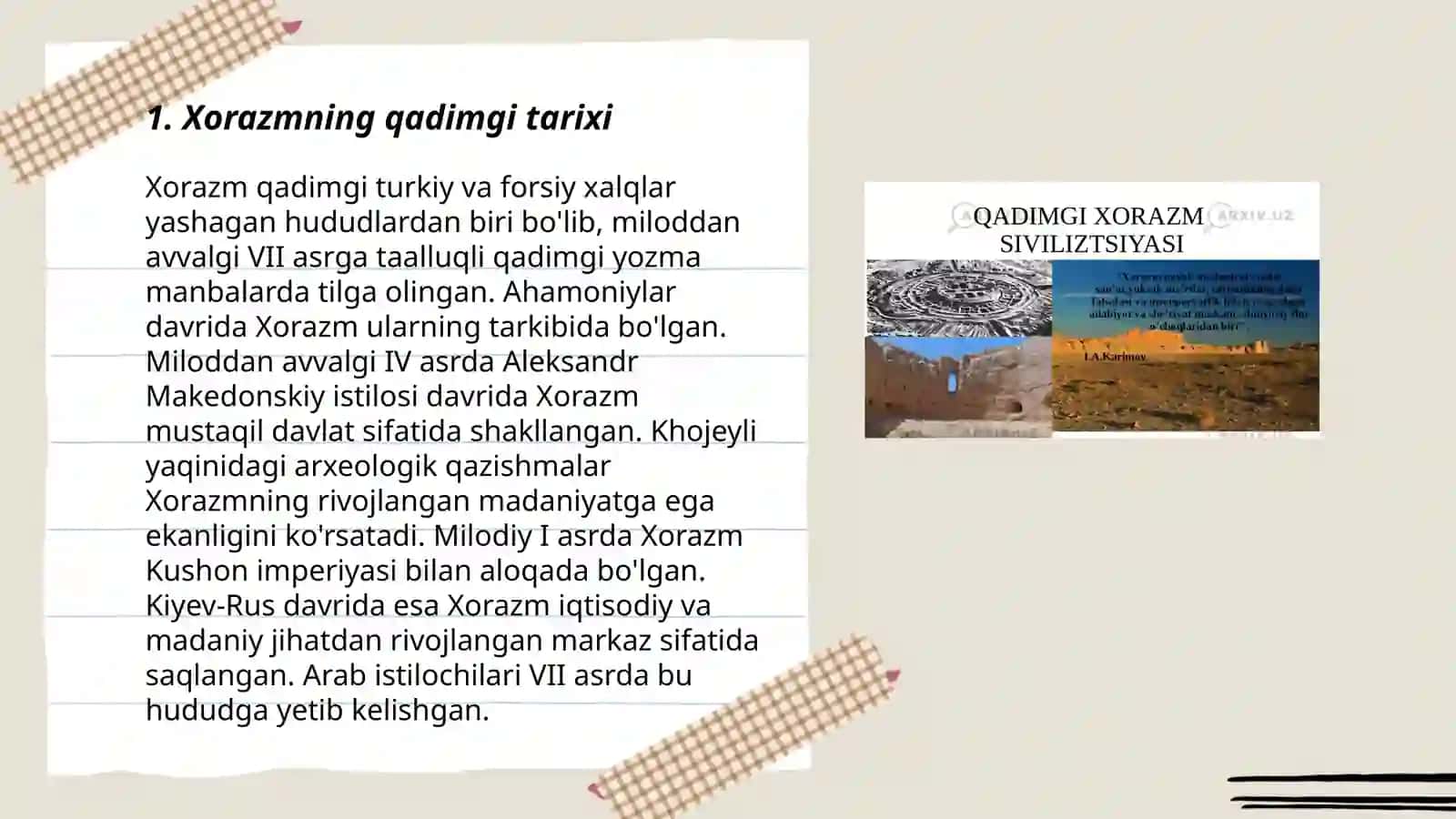 Qadimgi Xorazm madaniyati va sanʼati 3