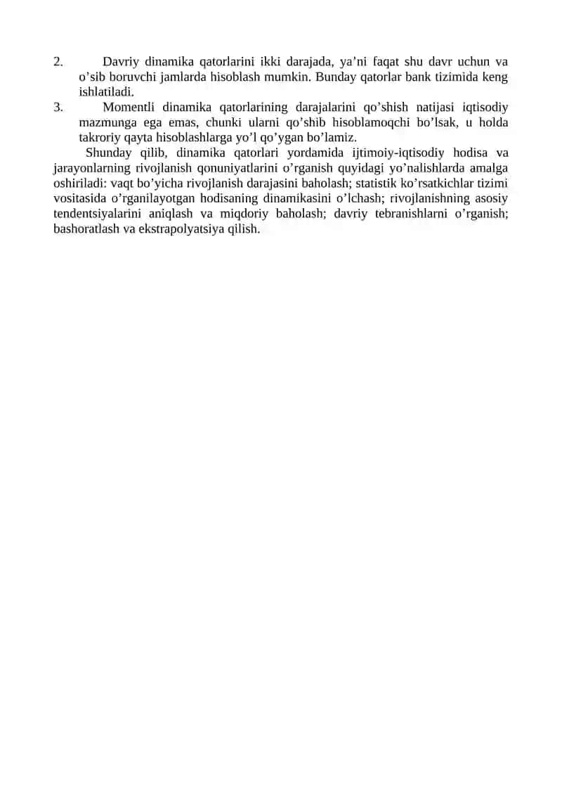 Dinamika qatorlari 3