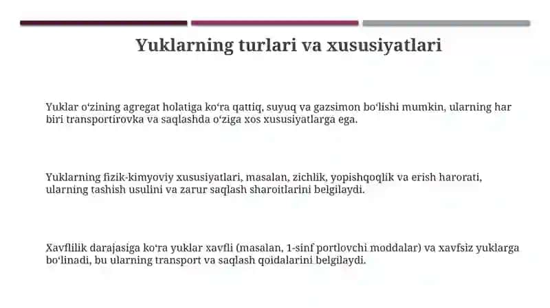 Uymа vа to‘kmа yuklаrning tаsnifi 3