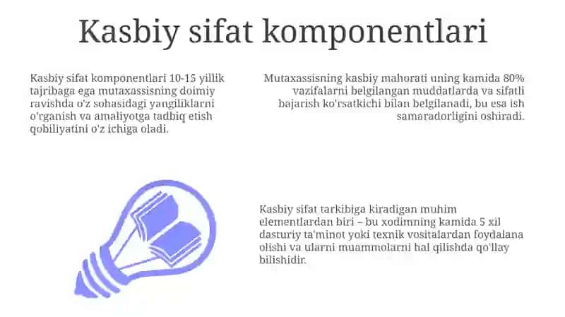 Kasbiy sifat komponentlari 3