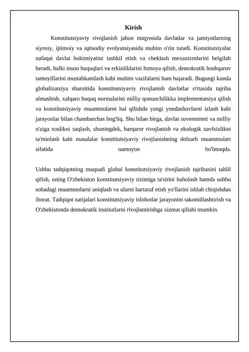 Konstitutsiyaviy rivojlanish: Global ta'sirlar va bosqichlar 3