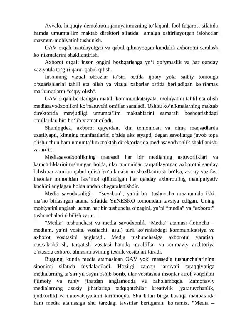 MAKTAB RAHBARI VA XODIMLARIDA MEDIASAVODXONLIKNI SHAKLLANTIRISH 3