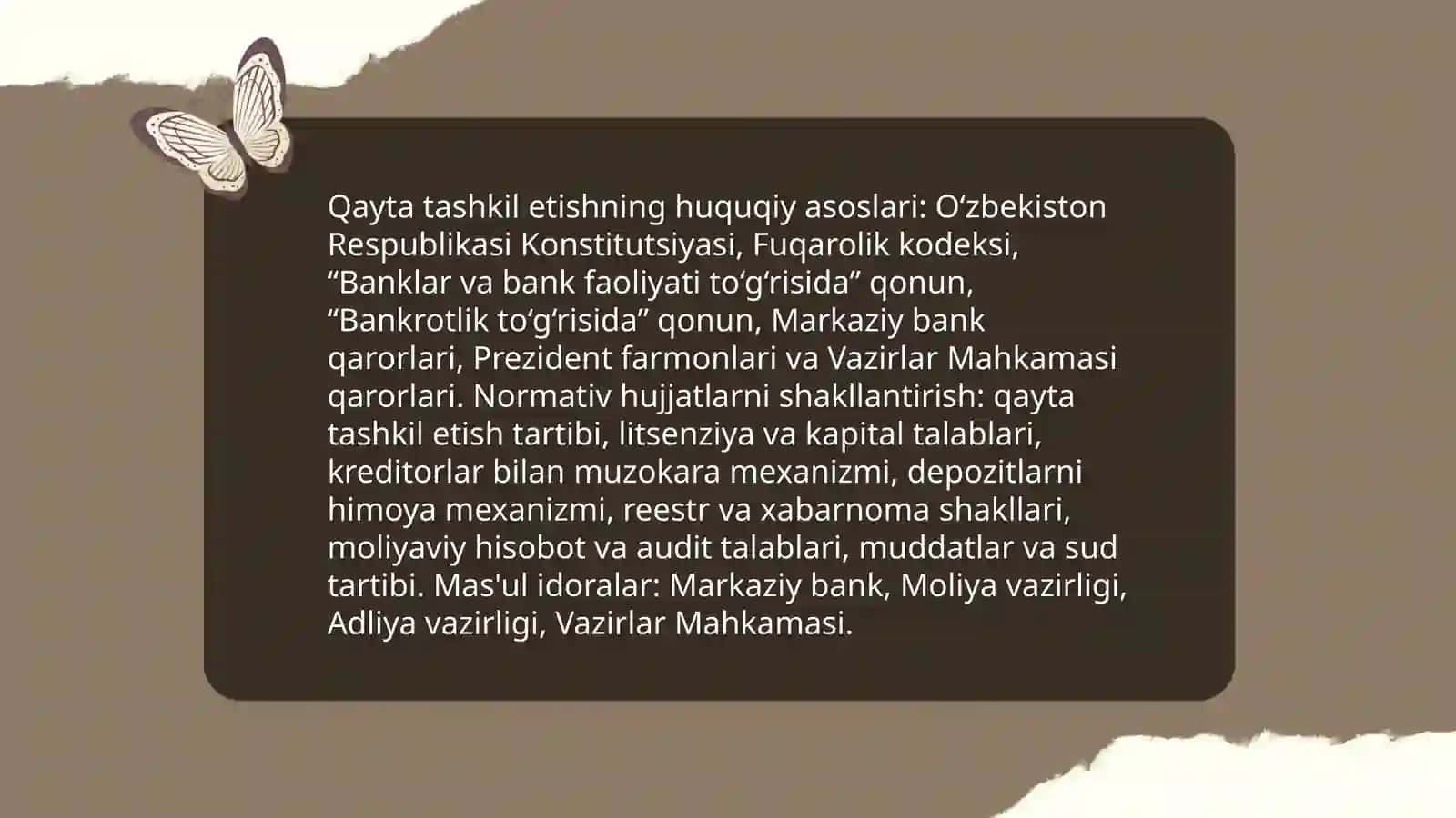 Tijorat banklarini qayta tashkil etish 3