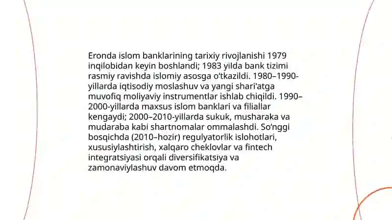 Eronda islom banklarining takomilawiw va rivojlaniwi 3