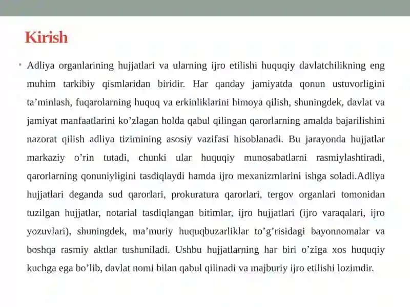 Adliya organlarining hujjatlari va ularning ijro etilishi 3