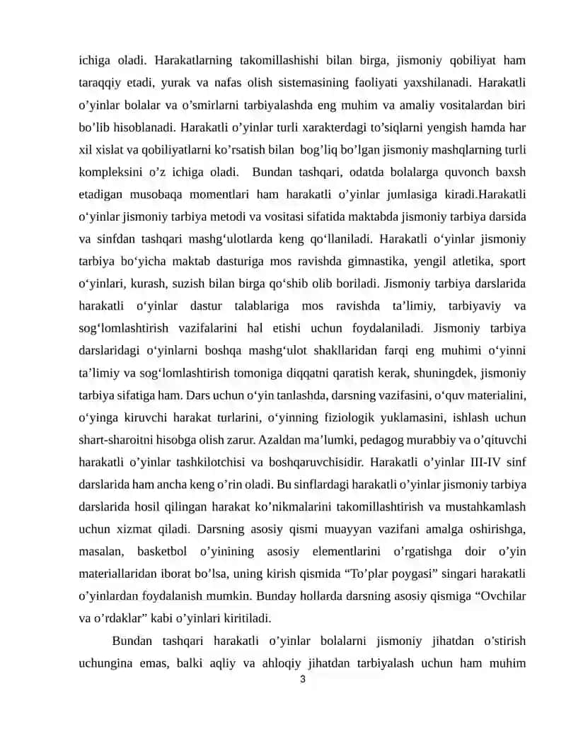 Harakatli O'yinlar Yoshdagi Bolalar Jismoniy Sifatlarini Rivojlantirish Samaradorligi 3