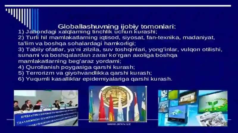 Globallashuv, globalistika va barqaror taraqqiyot tushunchalarining o’zaro a’loqasi va farqi 3