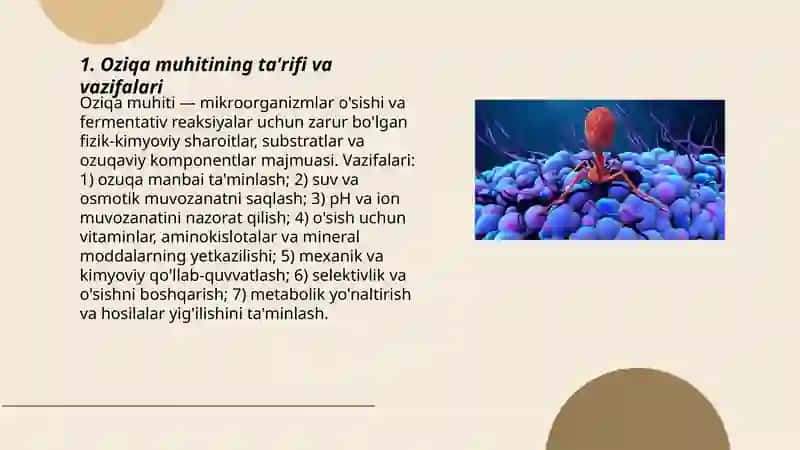 Oziqa muhit va ularning klassifikatsiyasi 3