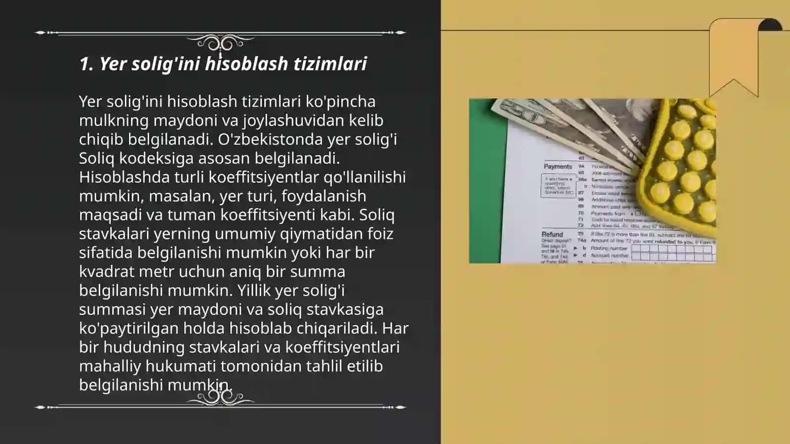 Yer solig’ini hisoblash va to’lash tartiblarini takomillashtirish 3