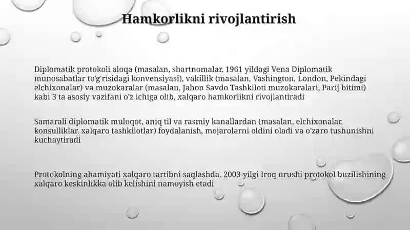 Diplomatik protokolning asosiy funksiyalari va ahamiyati 3