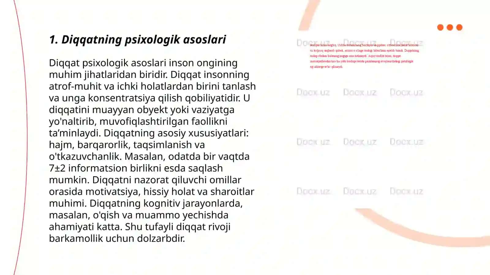 Diqqatning rivojlanishi va buzilishi 3