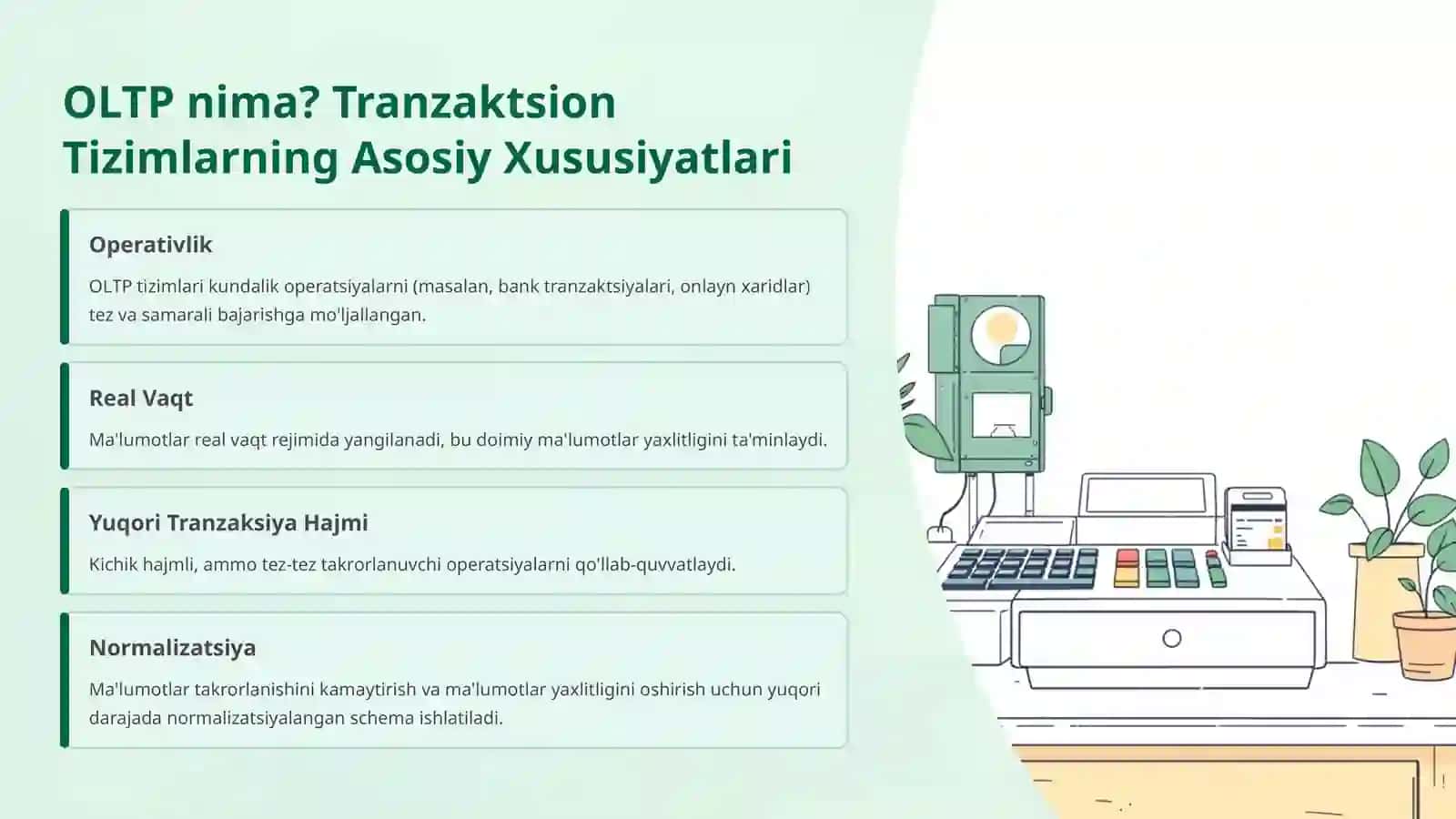 OLTP va OLAP Ilovalarni Loyihalash: Xususiyatlar va Farqlar 3
