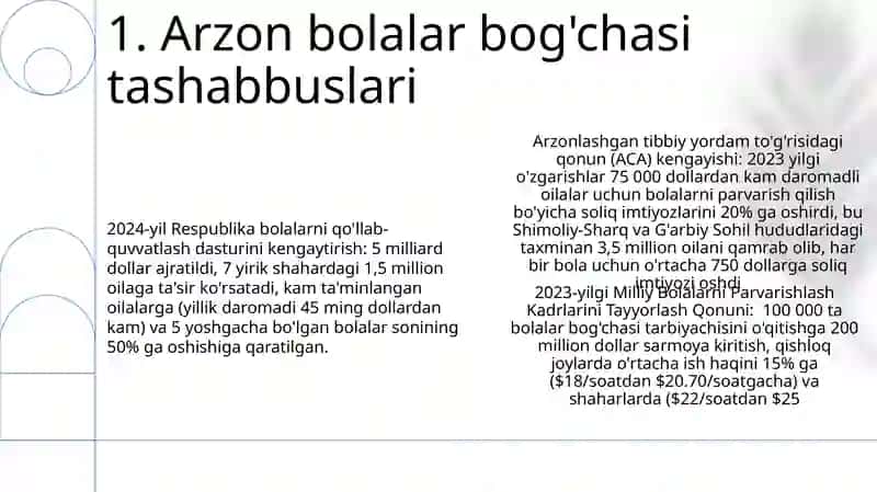 Arzon bolalar bog'chasi tashabbuslari 3