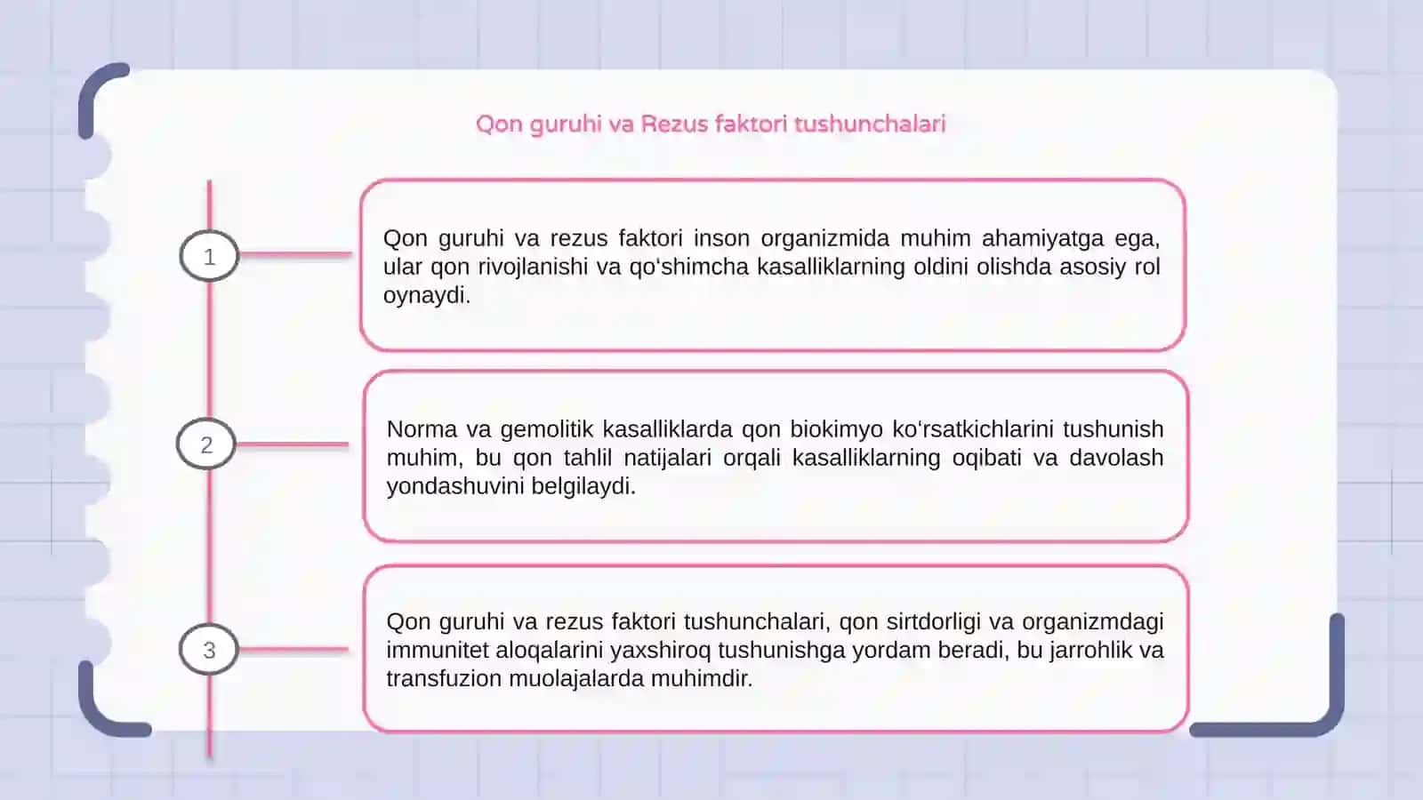 Qon guruhi va rezus faktorni aniqlash. Norma va gemolitik kasalliklarda qon bioximik korsatkichlari 3