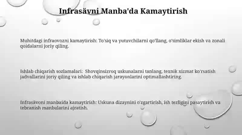 Atrof-muhit va ishlab chiqarish muhitida infratovushni pasaytirish 3