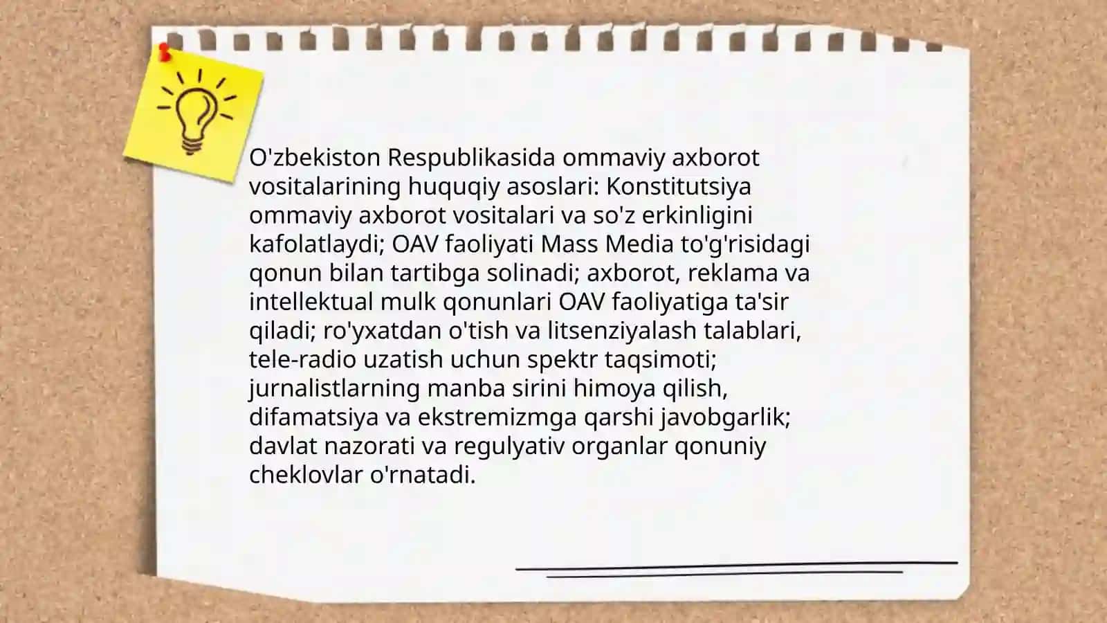 O'zbekiston Respublikasida ommaviy axborot vositalarining huquqiy asoslari 3