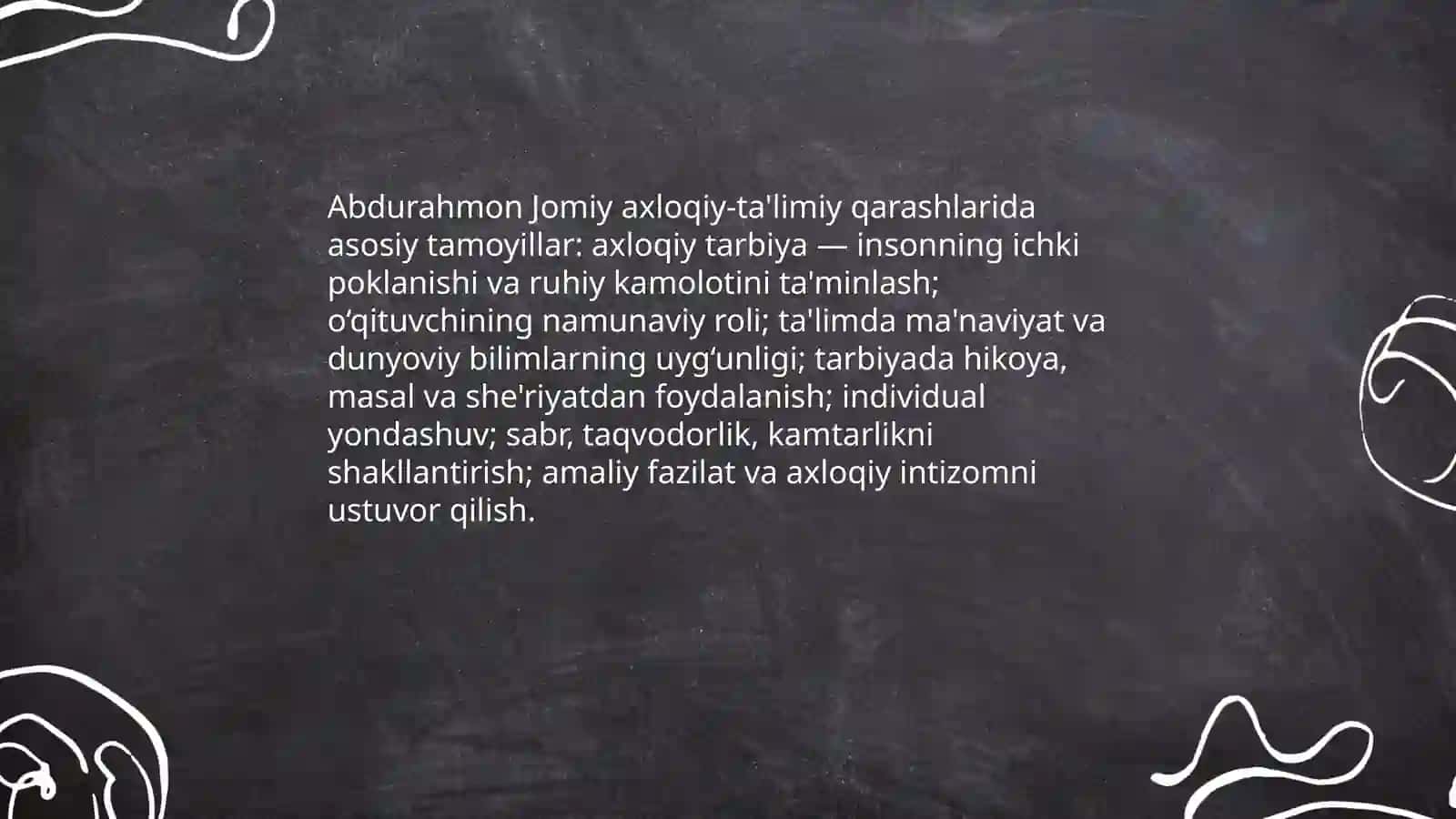 Abdurahmon Jomiyning axloqiy -ta'limiy qarashlari.Alisher Navoiy pedagogik qarashlari 3