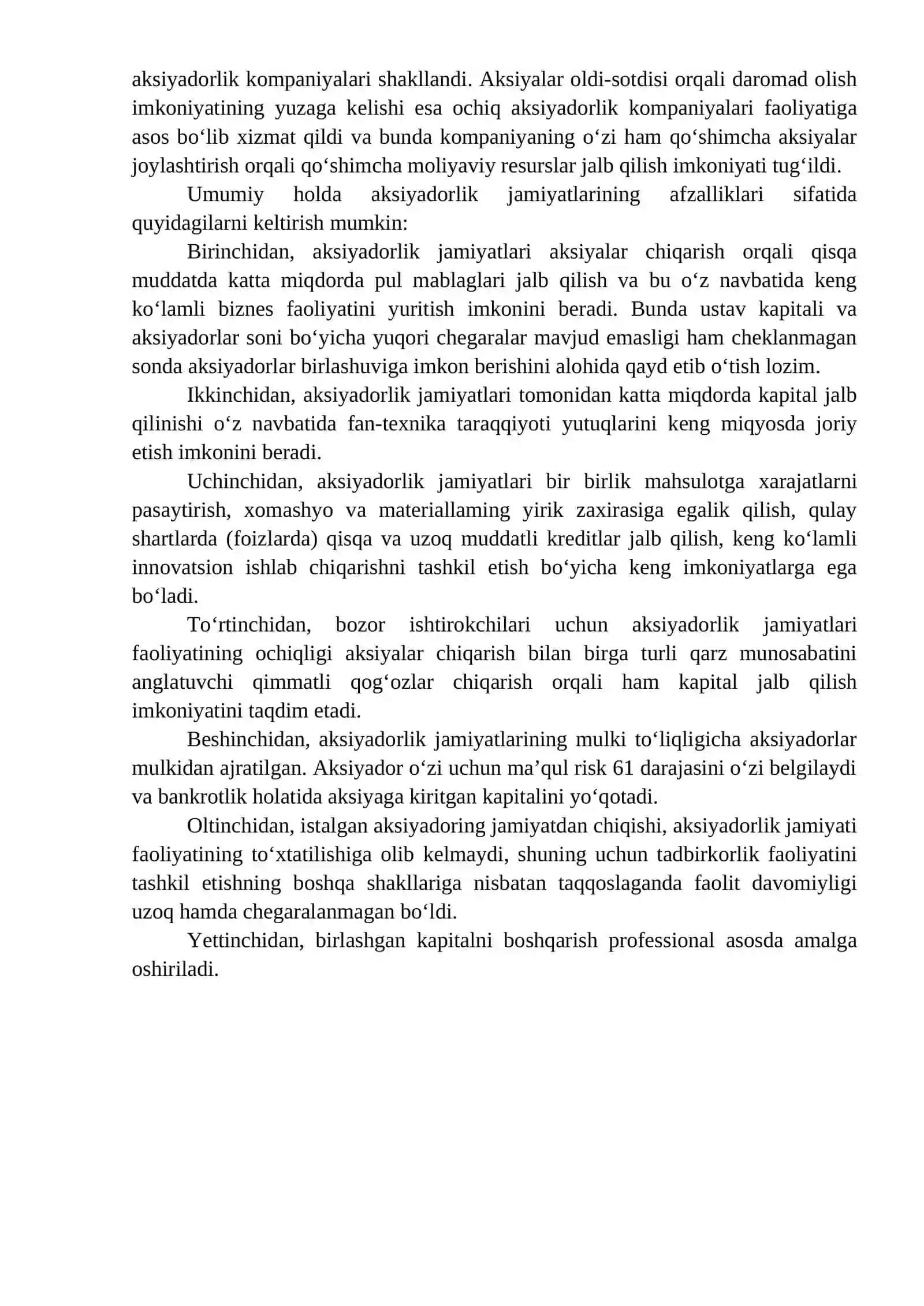 3-mavzu: Korporativ Tuzilma Sifatiida Aksiyadorlik Jamiyatlar Faoliyatining Tashkiliy Asoslari 3