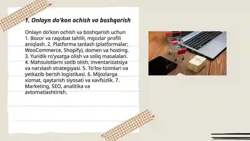Onlayn do'kon ochish va boshqarish 3