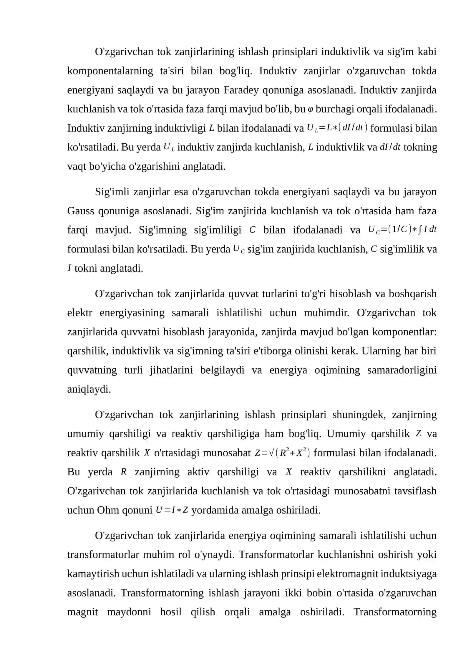 O'zgarivchan tok zanjirlarida quvvat turlari 3