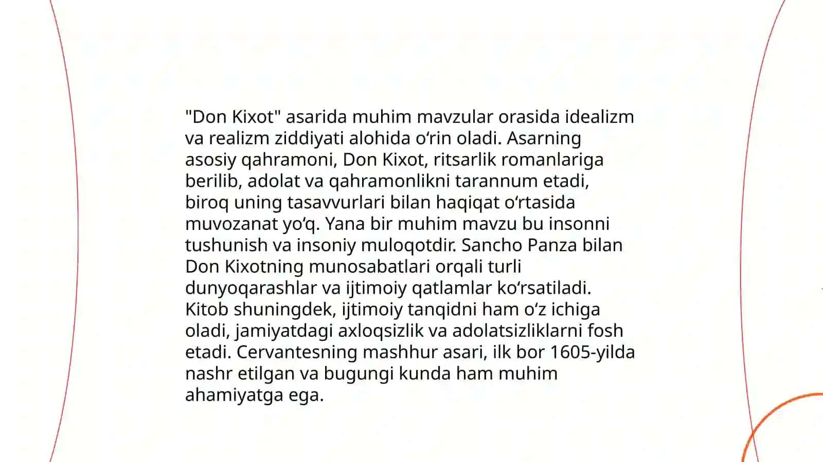Servantesning "Donki Xot"asari tahlili 3