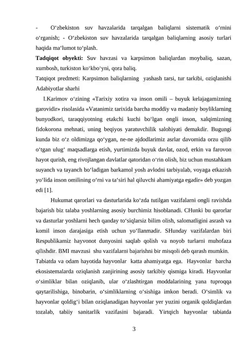 OʻZBEKISTON IXTIOFAUNASINING OʻZIGA XOS VAKILLARI, ABORIGENLAR, INTRODUKSIYA QILINGAN BALIQLAR 3