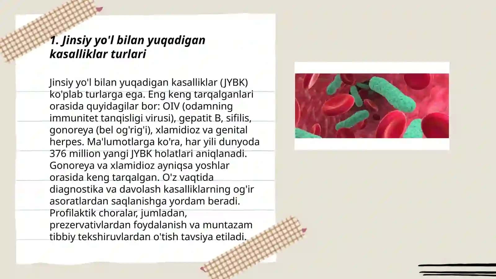 Qon infeksiyalari.Jinsiy yól orqali yuqadigan kasalliklar 3