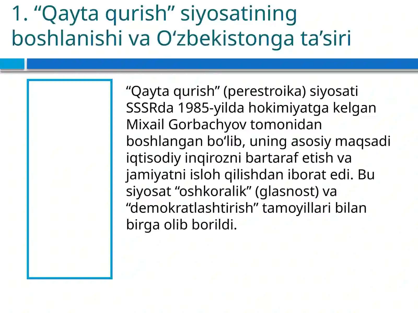 "O'zbekistonning eng yangi tarixidan" tayyorlagan taqdimoti 3